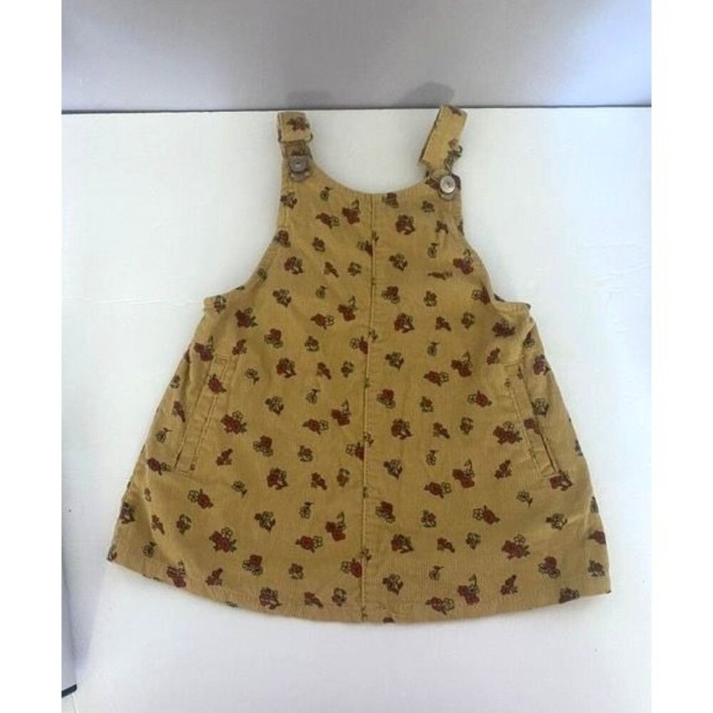 Infant‎ Corduroy Floral  Dress 18M Adjustable Straps  Pockets